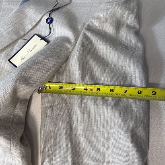 ALAN FLUSSER Beige Subtle Plaid Silk Wool Blazer Jacket Sports Coat Men’s 44L - Picture 14 of 16